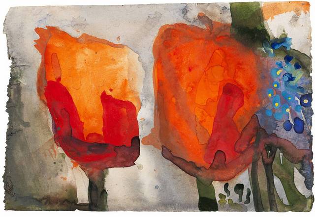 抽象红色花朵无框画2
