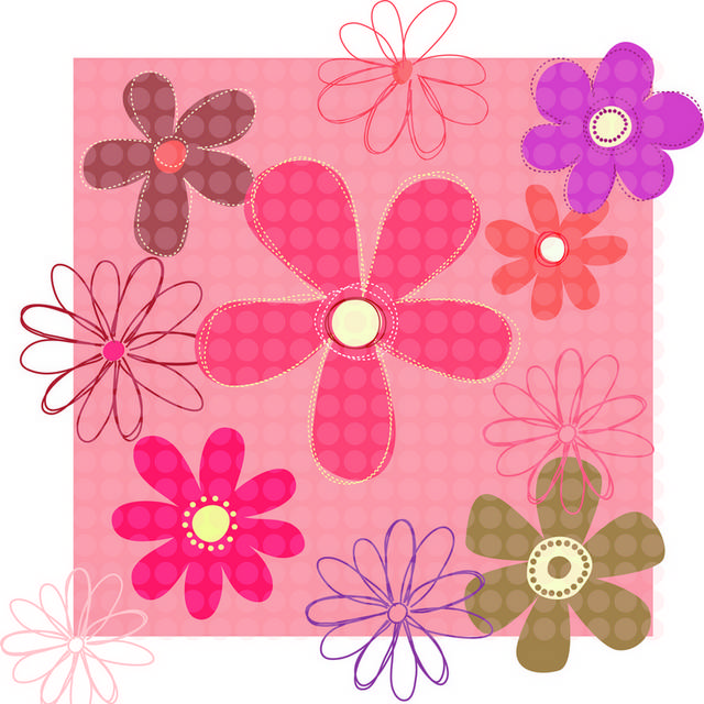 矢量粉色小花背景图案