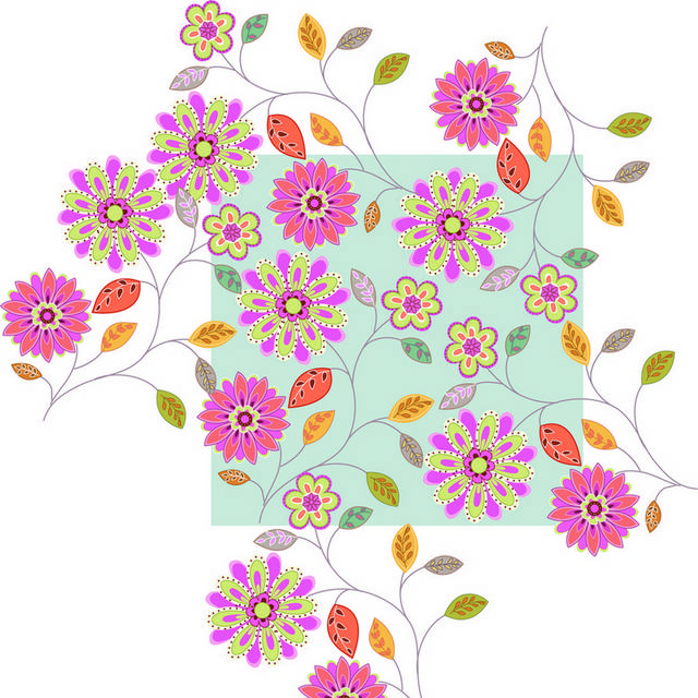 小清新手绘花朵背景图案