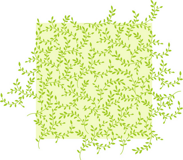 小清新绿色叶子背景图案