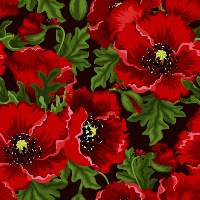艳丽红色花朵背景图案