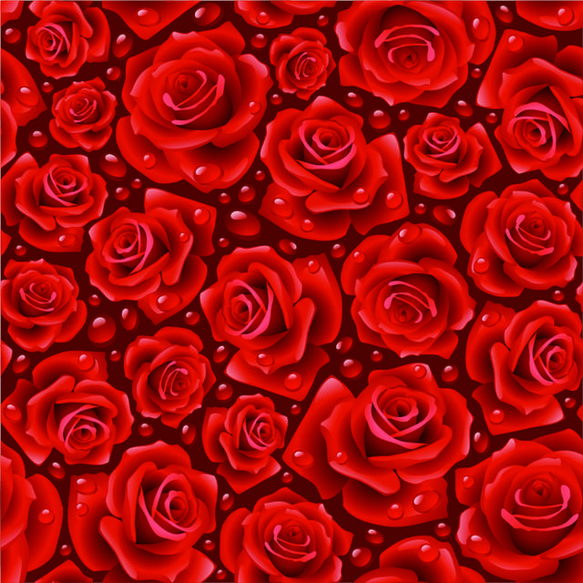 浪漫红玫瑰背景图案