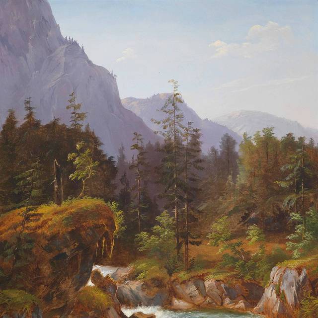 溪水古典油画装饰画