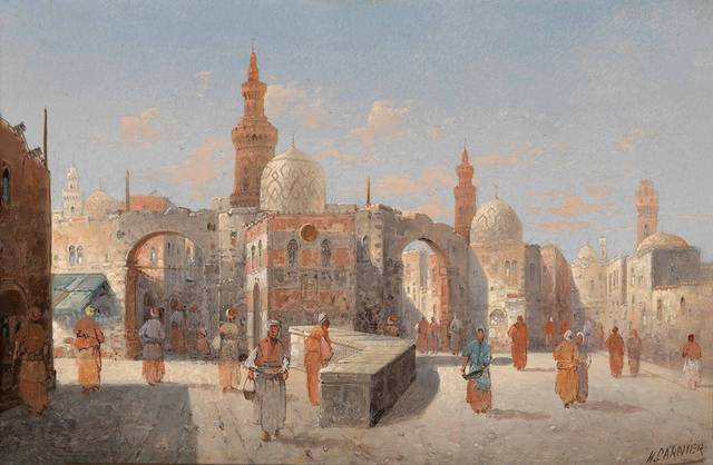 阿拉伯城市古典油画装饰画