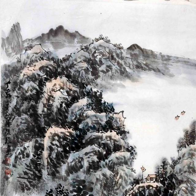 山水水墨画装饰画