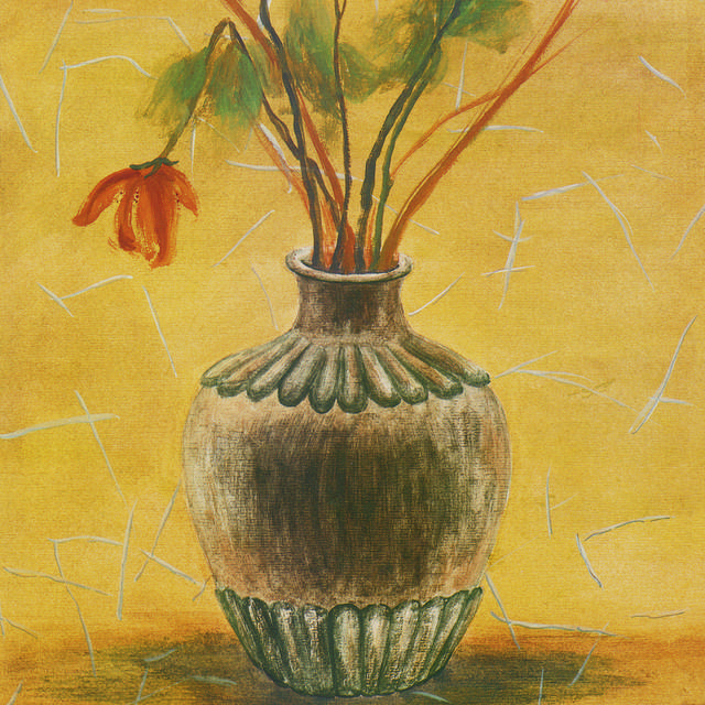 黄底鲜花装饰画