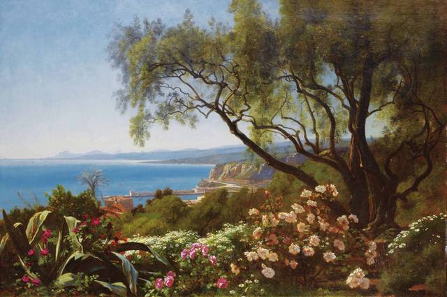海边花丛装饰画