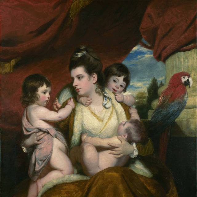 母亲和她的孩子们欧洲宫廷油画
