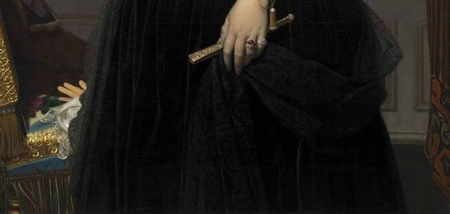 穿黑裙子的女人欧洲宫廷油画