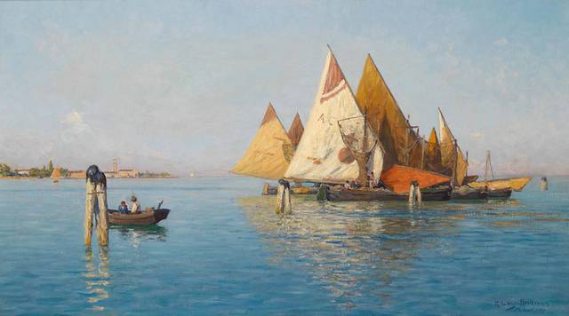 帆船古典油画装饰画