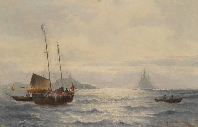 漂浮的船古典油画装饰画