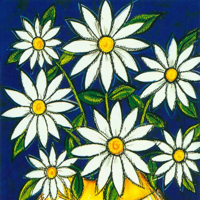 蜡笔画花朵装饰画1