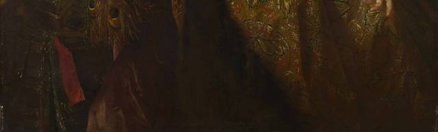 贵妇和黑人女仆欧洲宫廷油画