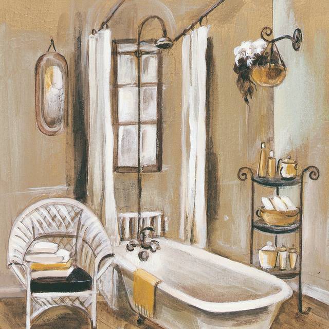 复古浴室装饰画