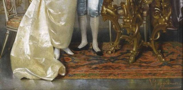 茶桌旁的贵族宫廷油画装饰画