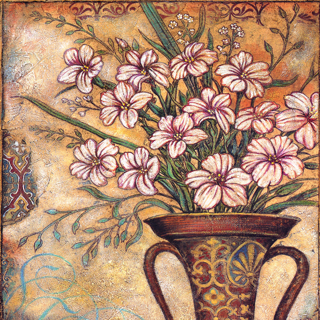 古欧洲花瓶装饰画2