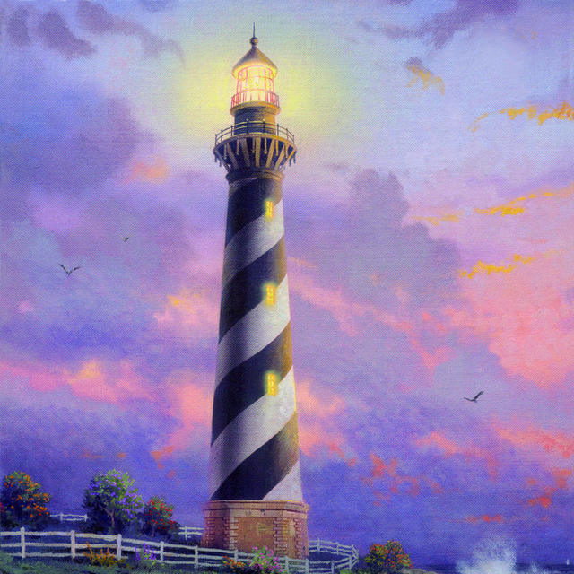 复古海岸灯塔装饰画