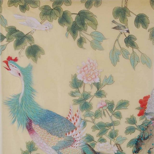 美丽孔雀工笔装饰画