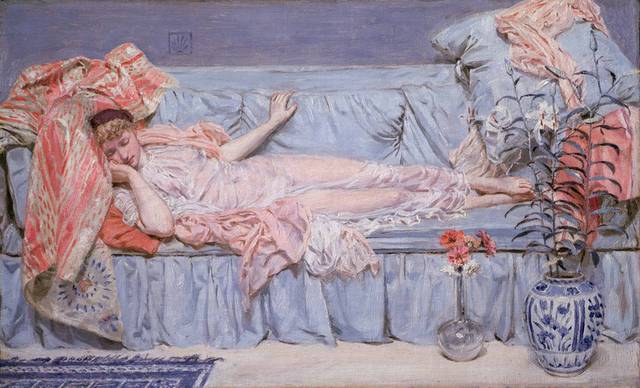 沉睡的美丽少女欧洲宫廷油画
