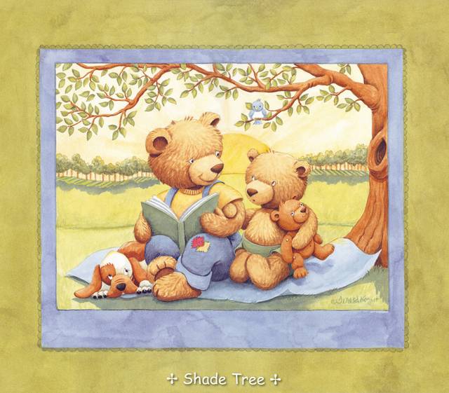 看书的泰迪熊装饰画