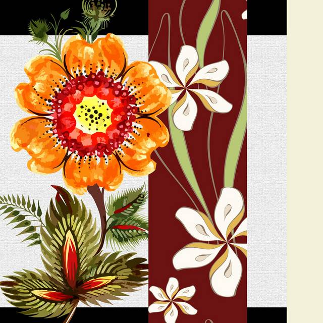 创意抽象花卉图框装饰画2