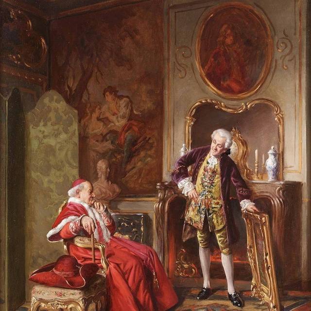 欣赏画的贵族欧洲宫廷油画
