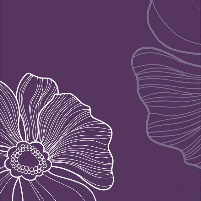 简约紫色小花客厅装饰画1