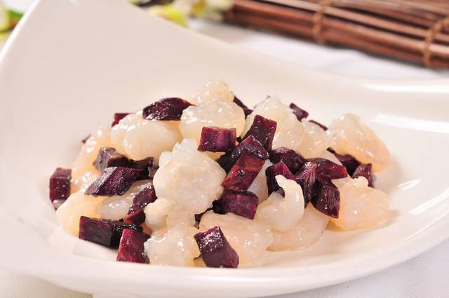 紫薯虾仁图片