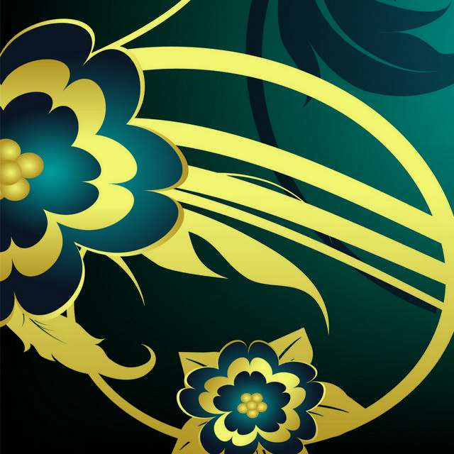 金蓝花卉装饰画