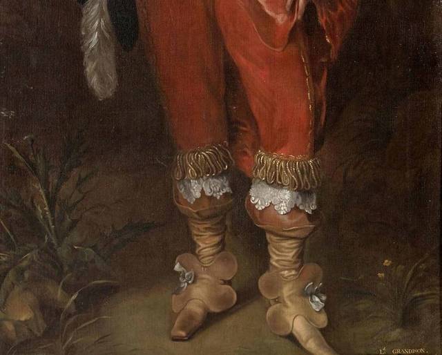野外穿红袍子的男人宫廷油画装饰画
