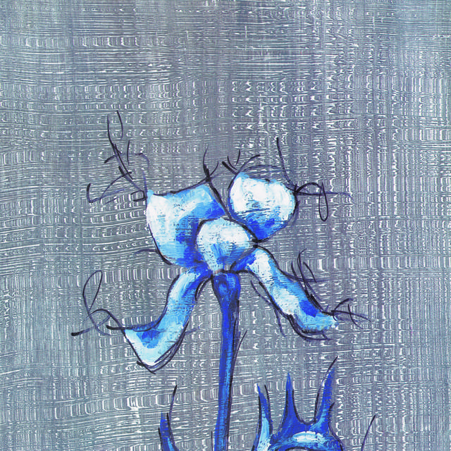 蓝色鲜花装饰画4