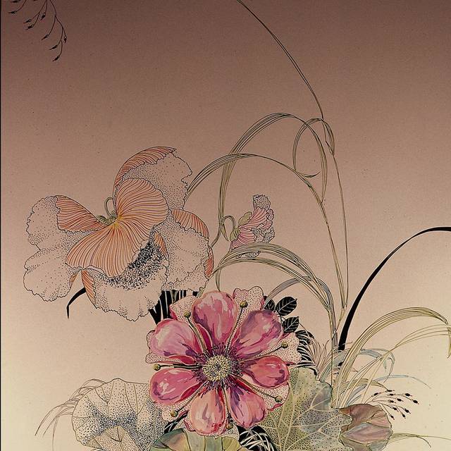 手绘花卉工笔画