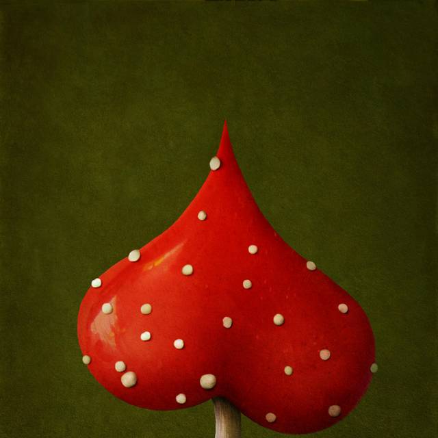 爱心蘑菇装饰画素材