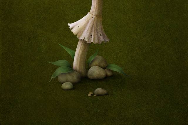 爱心蘑菇装饰画素材