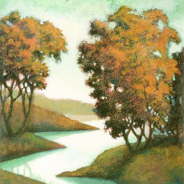 树木河流装饰画