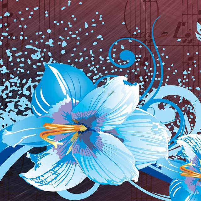 蓝色花卉创意装饰画