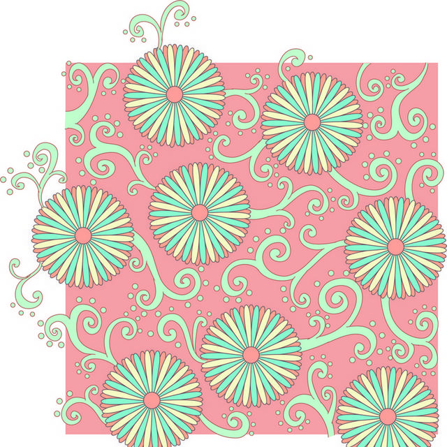 粉色花朵藤蔓背景图案