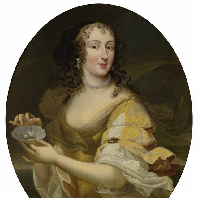 拿珍珠的女人欧洲宫廷油画