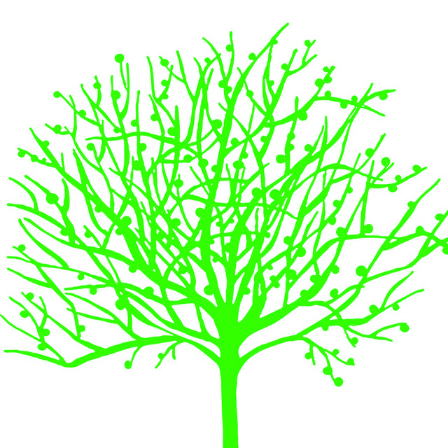 绿色手绘树枝装饰画