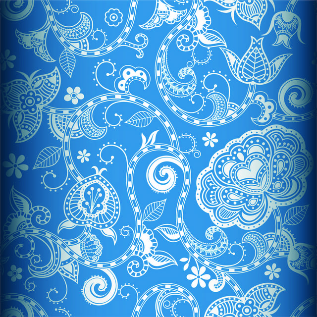 蓝色古典花纹背景图案