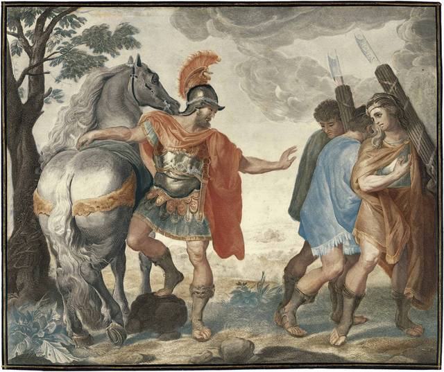 油画骑士人物装饰画