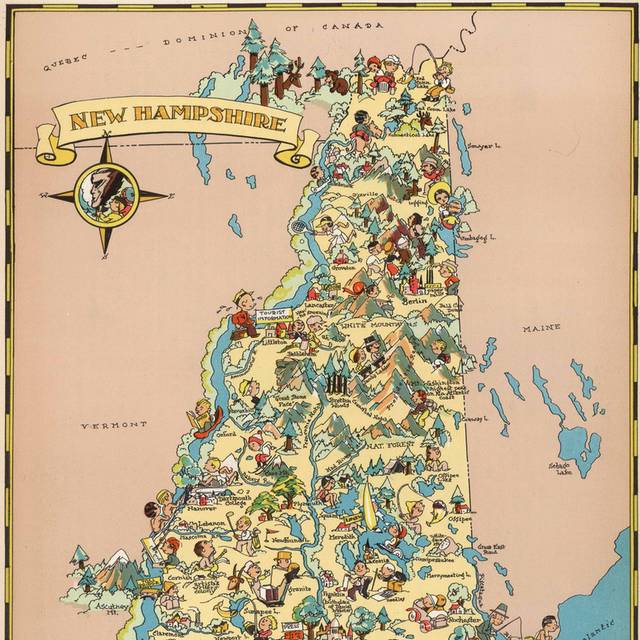 1935年出版新罕布什尔州地图装饰画
