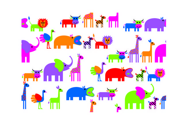 多彩动物背景图案