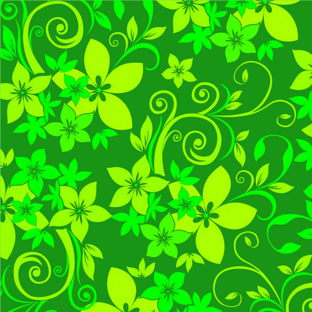 绿色藤蔓花朵背景图案