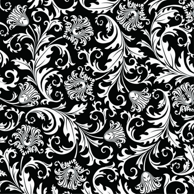 黑白古典花纹背景图案2