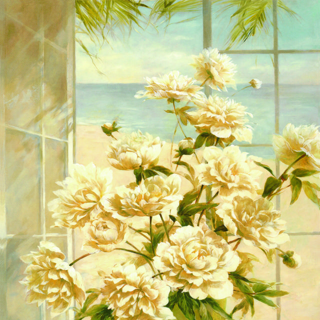 海边花瓶装饰画