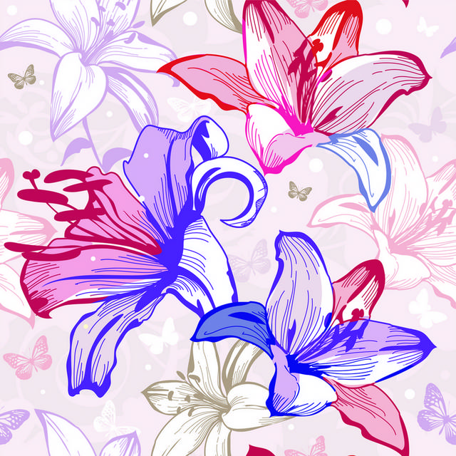 线条花朵背景图案