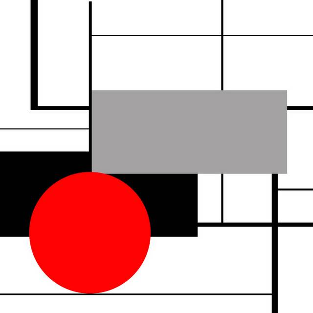 大气红黑色块无框画