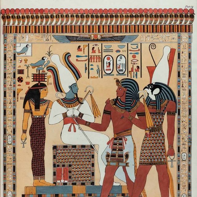 油画埃及法老装饰画