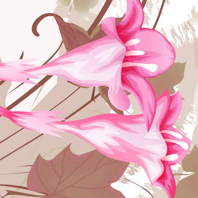 粉色卡通花朵无框画3